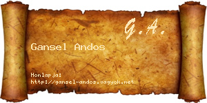 Gansel Andos névjegykártya